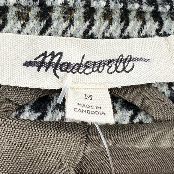 Madewell NWT Oversized Knit Blazer in Houndstooth True Black size Medium - Picture 7 of 10